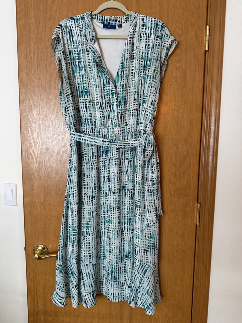 Apt. 9 Teal & White Floral Midi Dress – Size Large